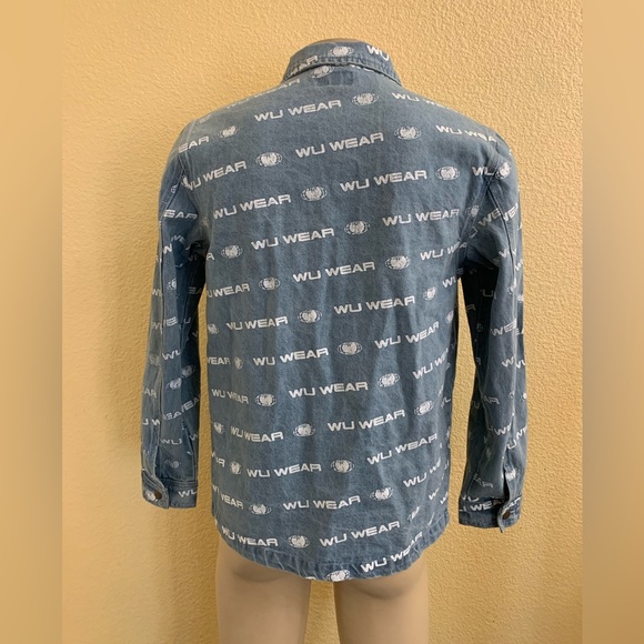 VTG NWT Wu Wear Men’s Size Medium Blue Printed Denim Jacket - Picture 3 of 8